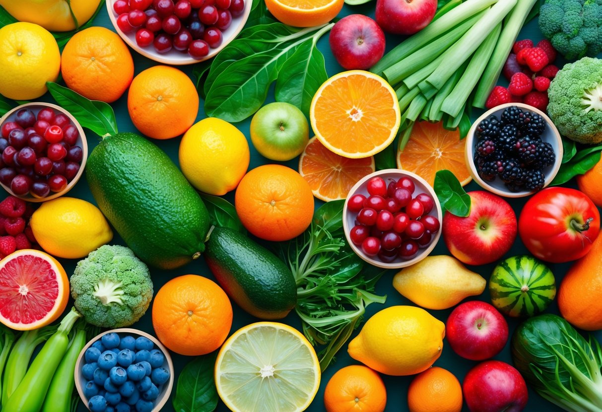 Feature image A vibrant array of colorful fruits and vegetables, including berries, citrus, and leafy greens, are arranged in a bountiful display